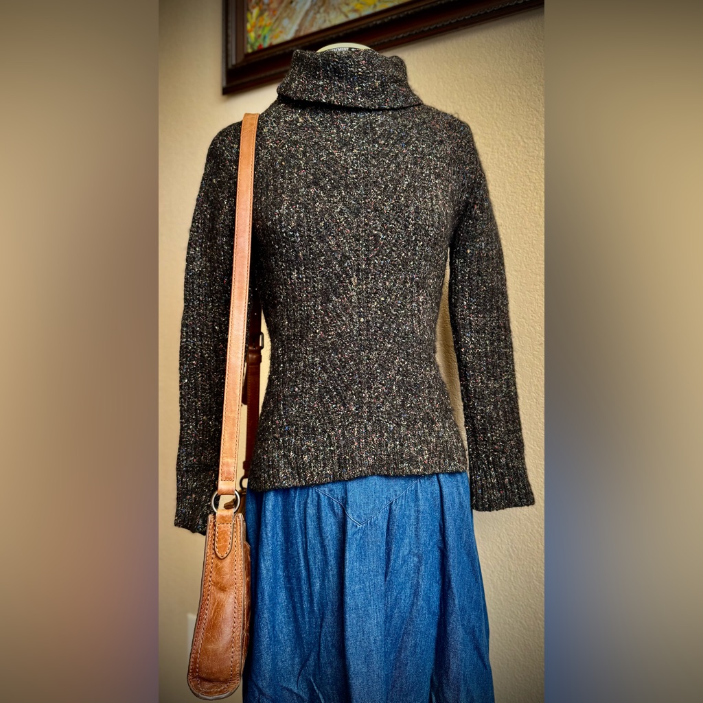 Madewell Black Colorful Sweater Knit Turtleneck Xxs